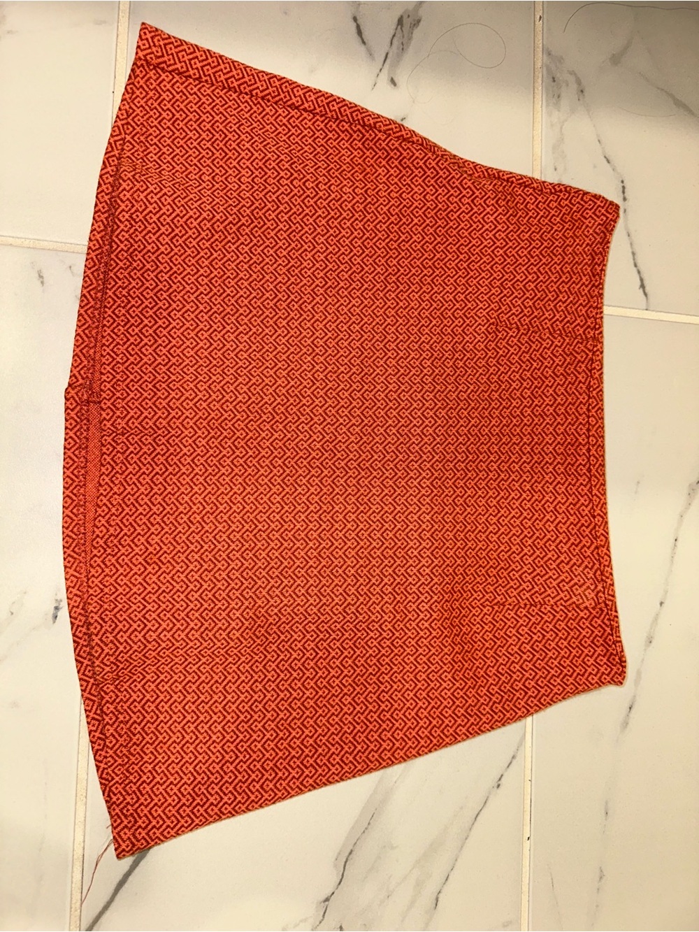 Orange Geometric Print Women's Skirt